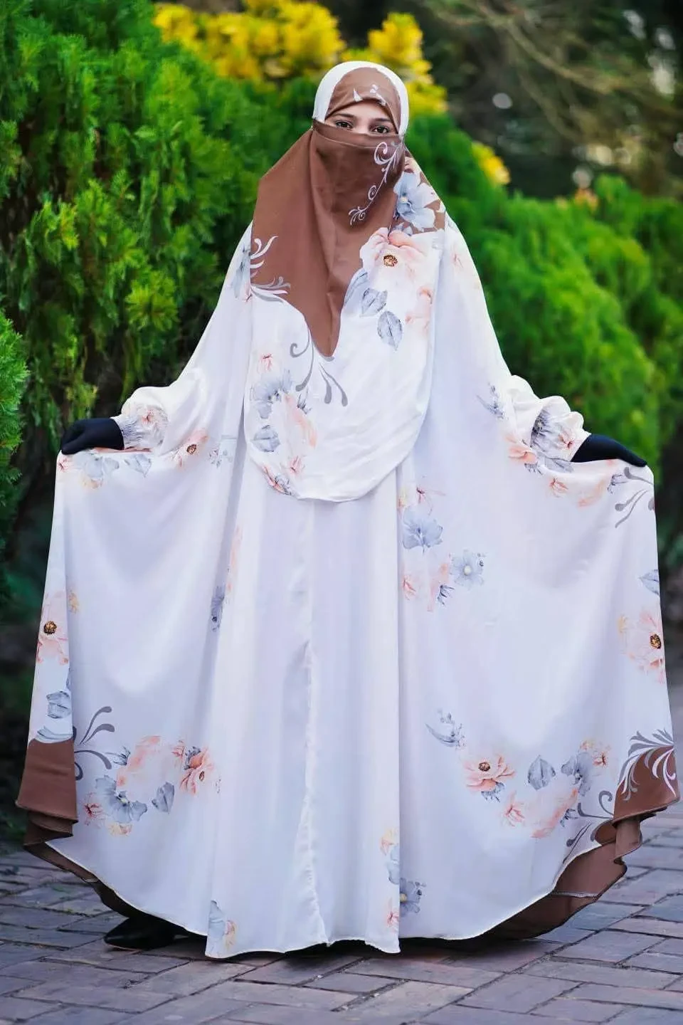 Premium Printed Butterfly Khimar Set-KW6
