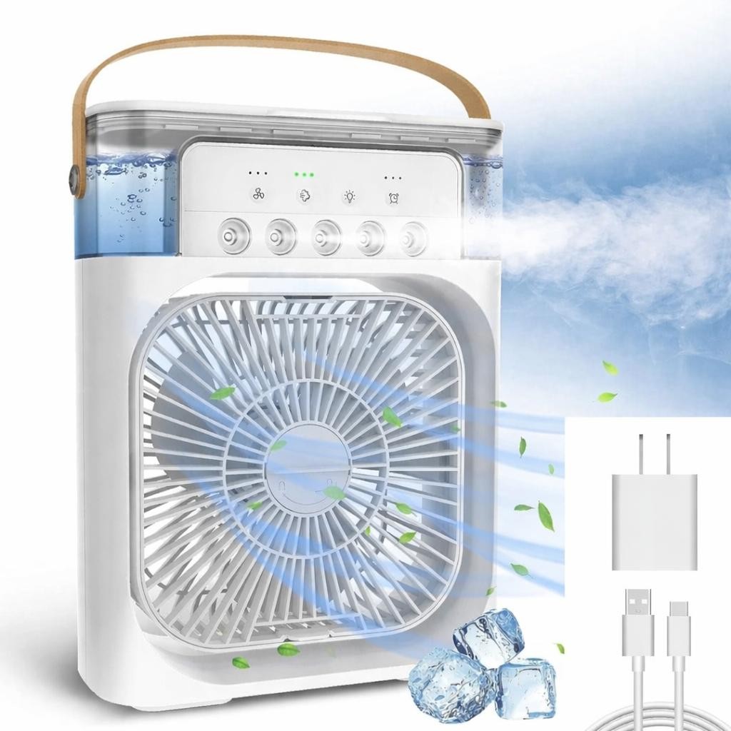 Portable Air Conditioner Fan 500 Ml Water Tank USB Personal Cooler