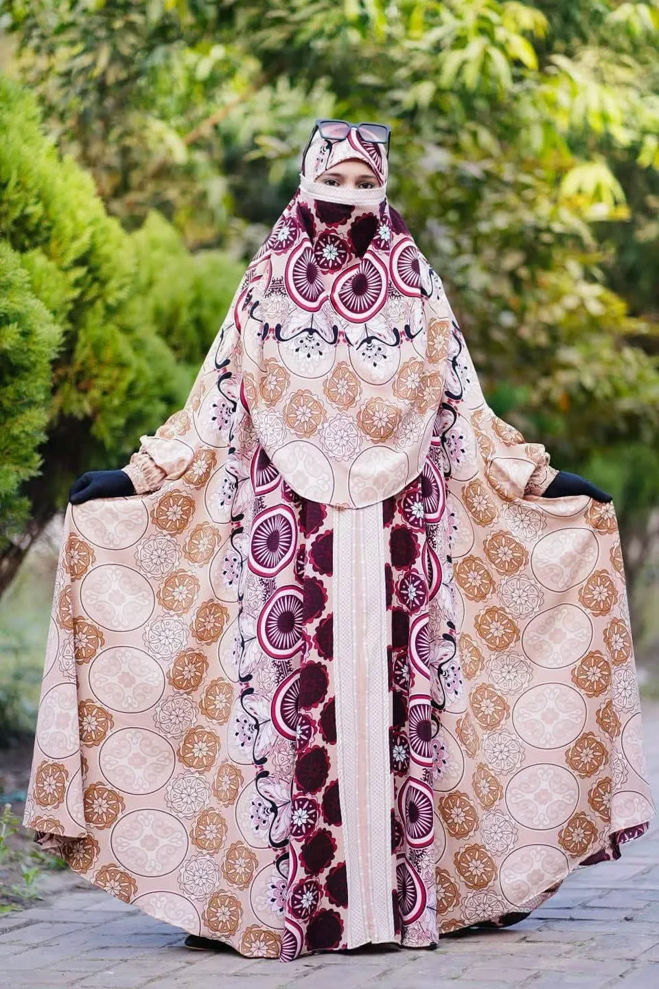 Premium Printed Butterfly Khimar Set-KW1